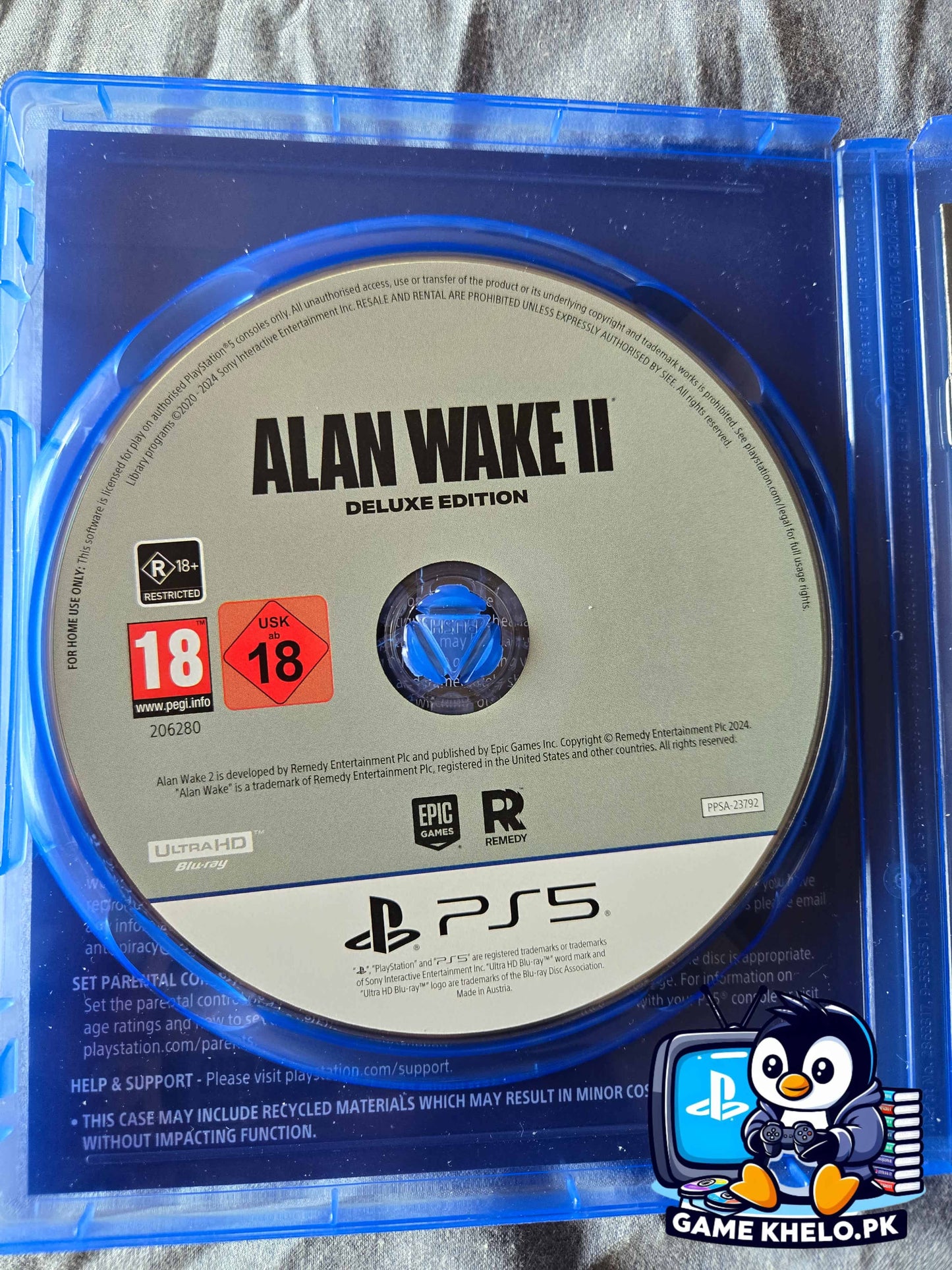 "Used Alan Wake 2 Deluxe PS5 case with DLC - GameKhelo Islamabad"