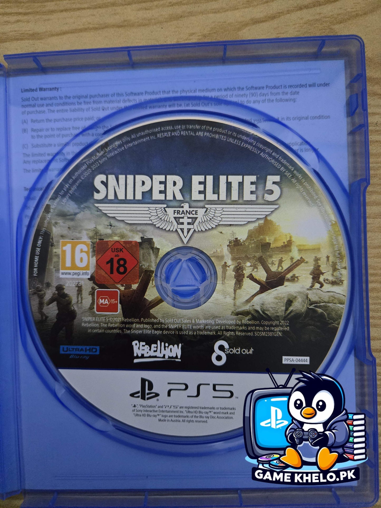 Complete used Sniper Elite 5 package for PlayStation 5 from GameKhelo Pakistan
