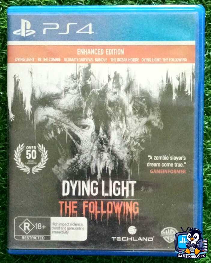 Dying Light The Following PS4 game disc and case - Used PlayStation game available at GameKhelo Islamabad Pakistan"3