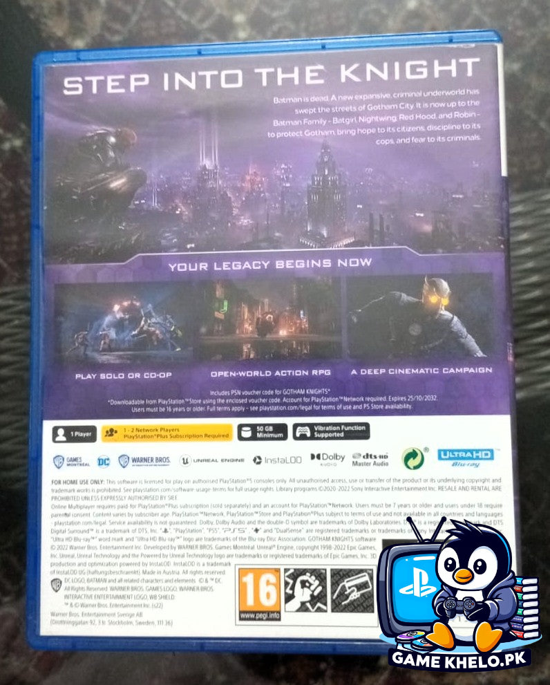 High quality used Gotham Knights PS5 game disc and case - GameKhelo Pakistan used PlayStation games 3