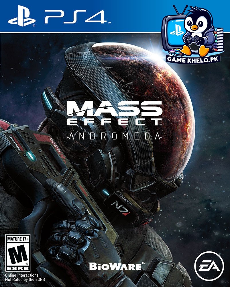 "Pre-owned Mass Effect Andromeda combat scene on PS4 - Quality used games from GameKhelo Pakistan"