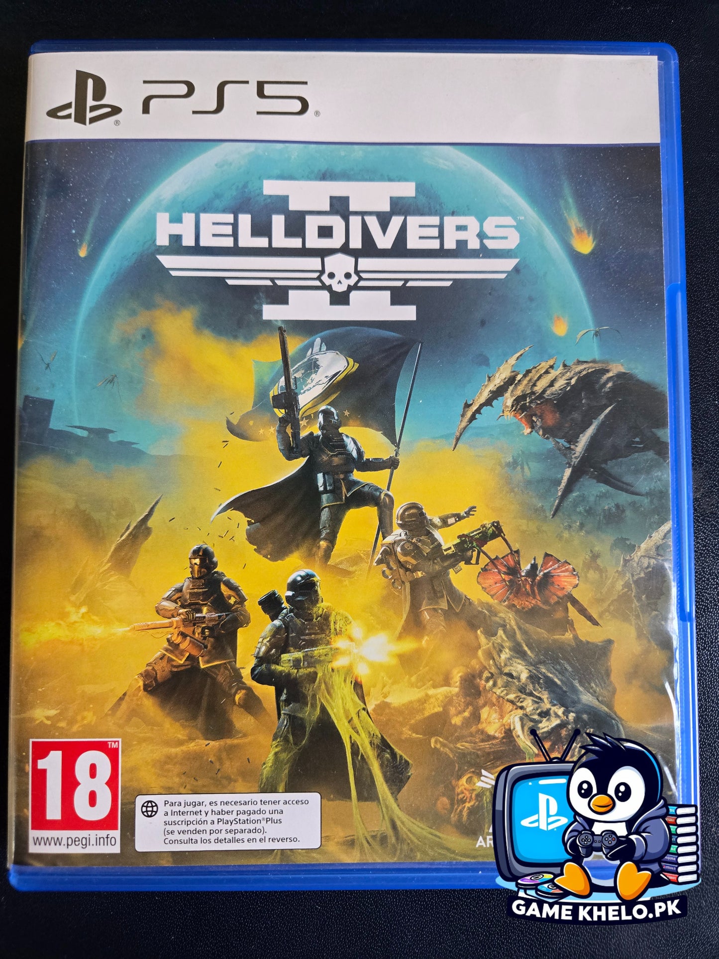 "Pre-owned Helldivers 2 squad gameplay screenshot - available at GameKhelo"