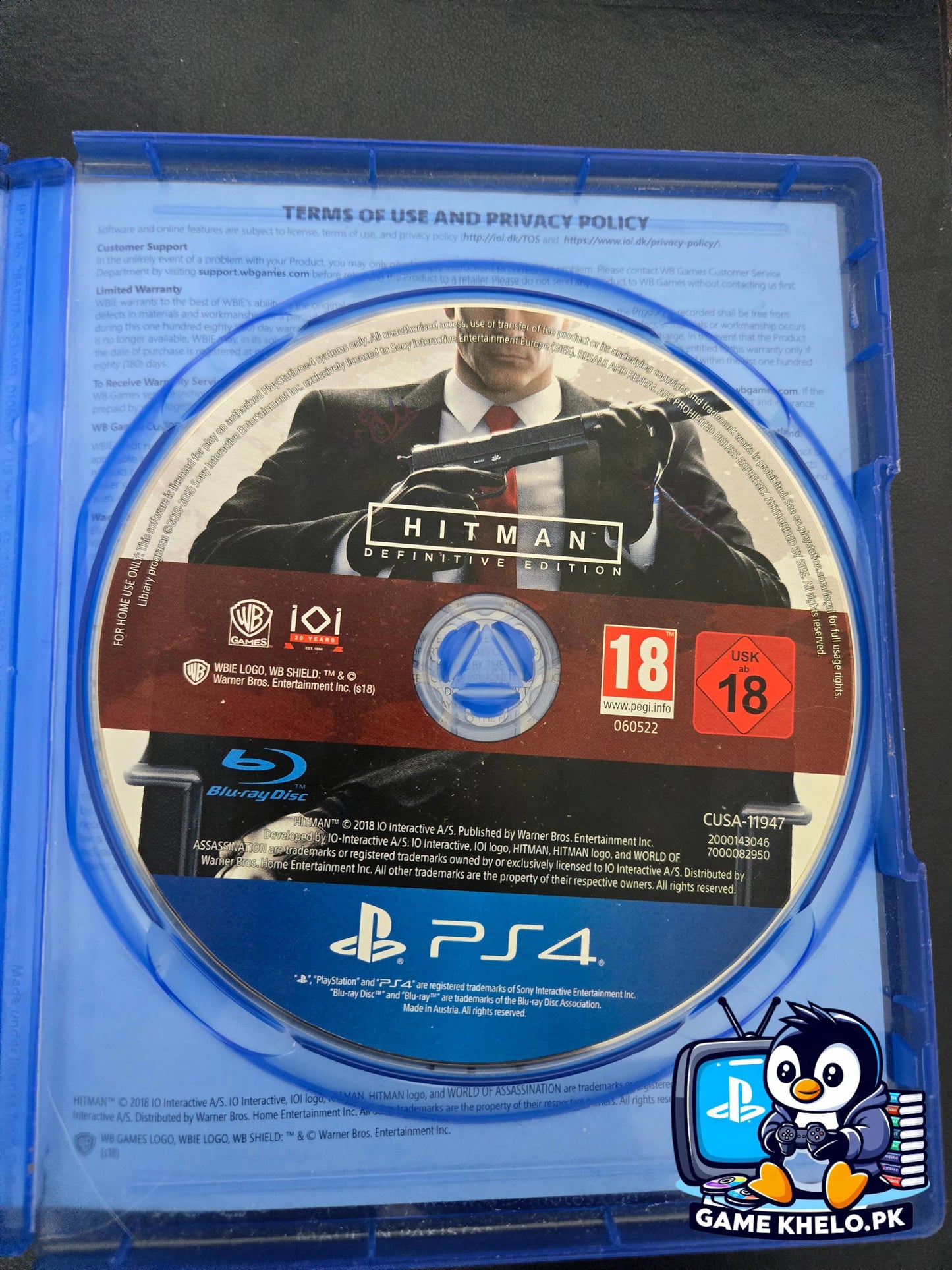 alt="HITMAN Definitive Edition PS4 Case - Used Game Condition"