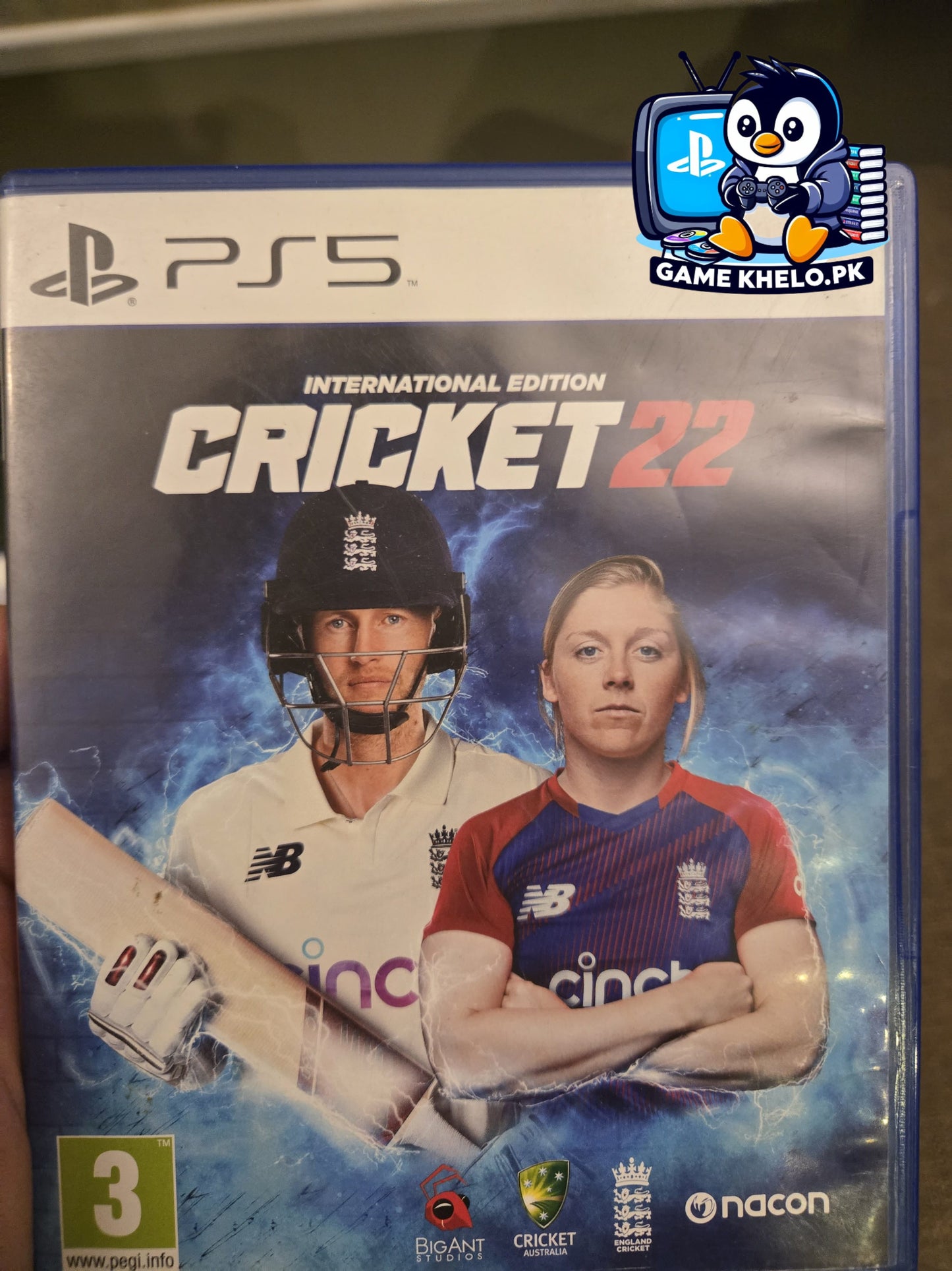 Used Cricket 22 PS5 game disc with 3-day warranty from GameKhelo