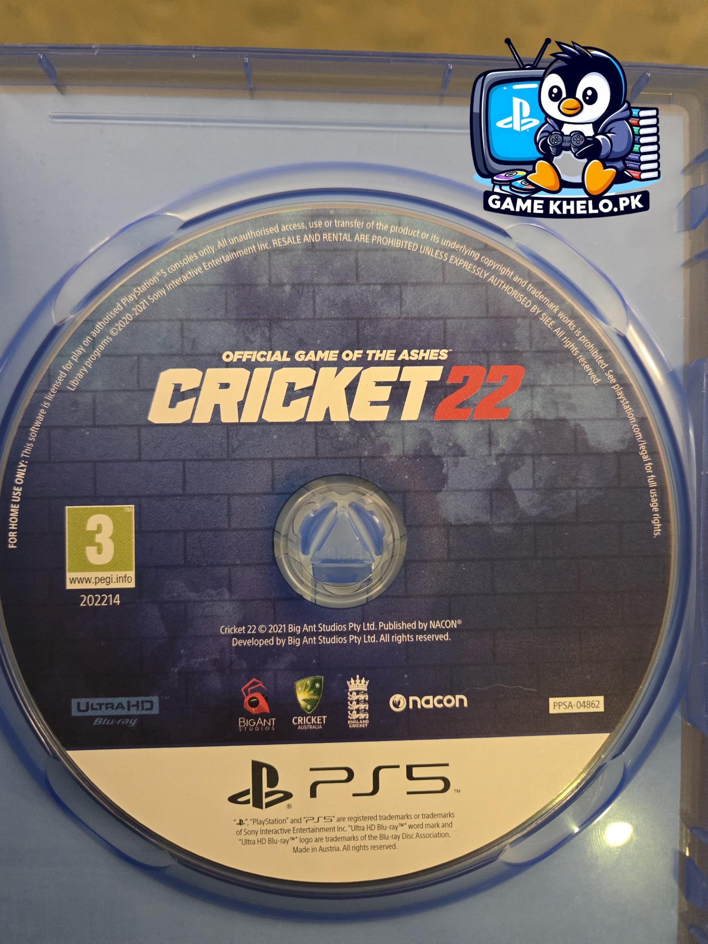 Used Cricket 22 PS5 game disc with 3-day warranty from GameKhelo