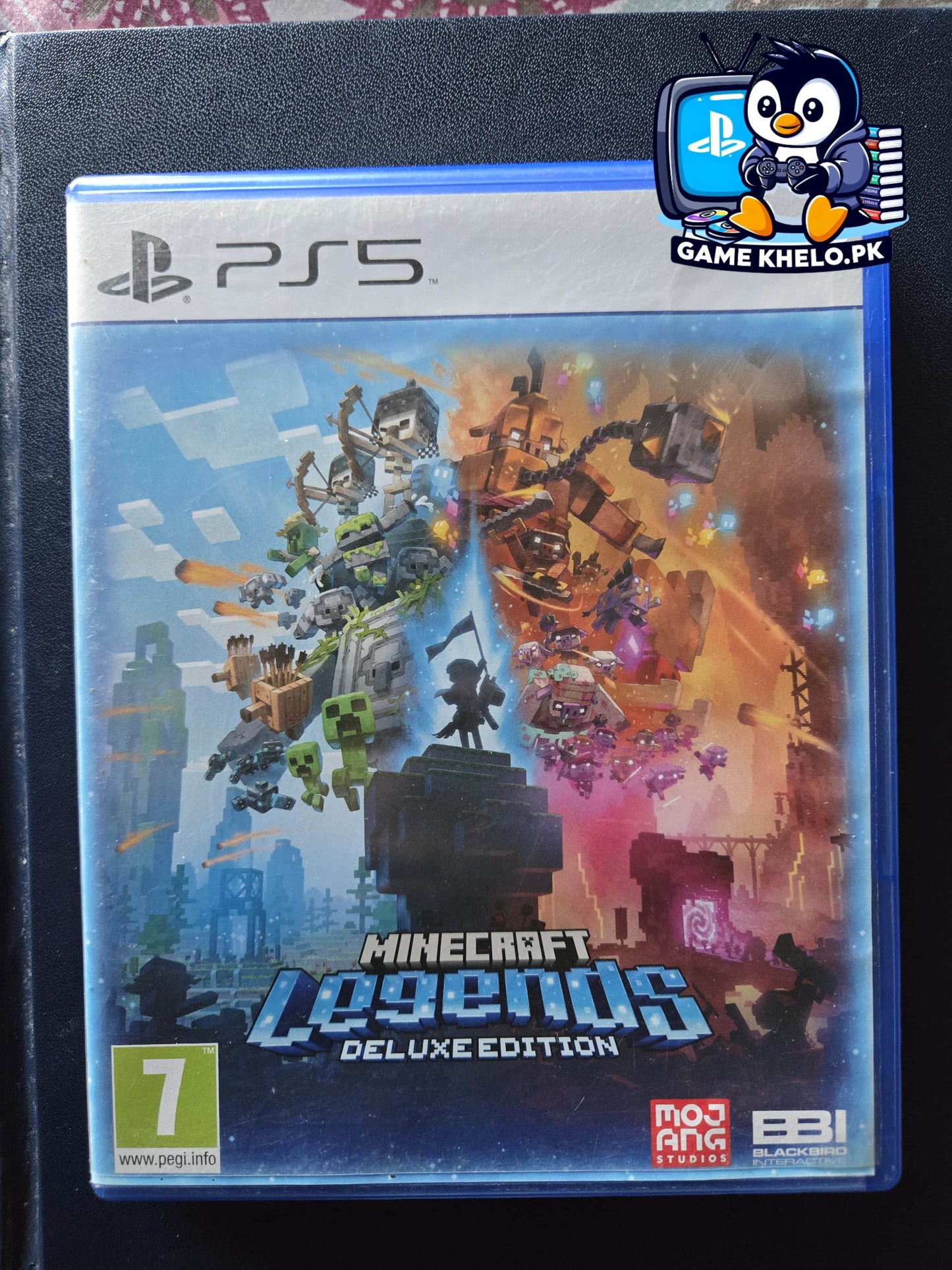 Used Minecraft Legends Deluxe Edition PS5 game case in excellent condition