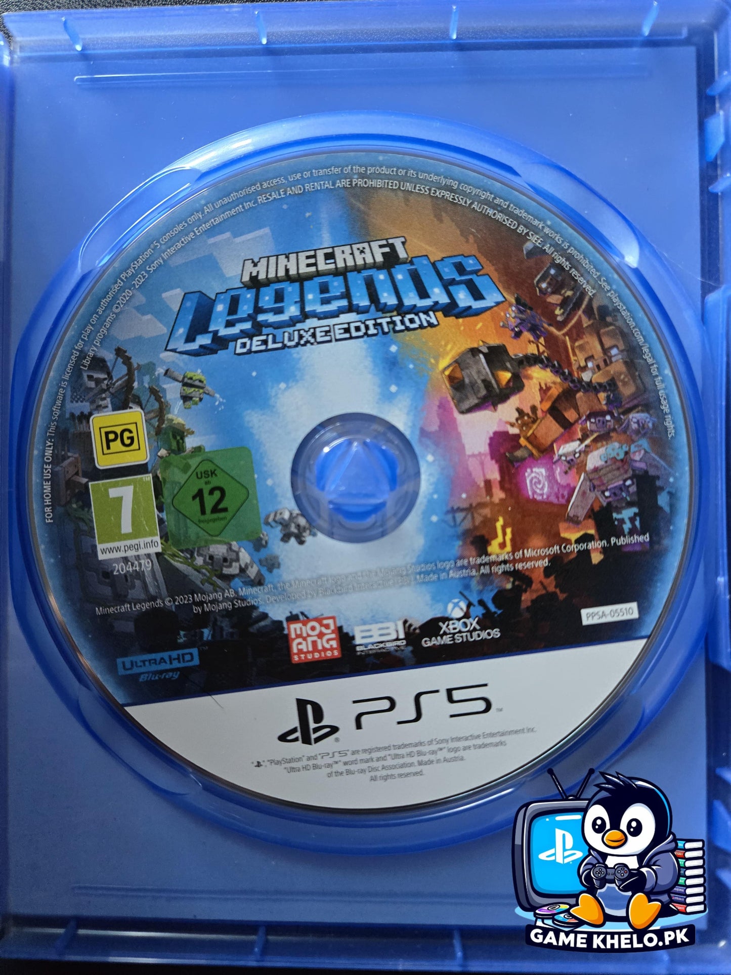 Used Minecraft Legends Deluxe Edition PS5 game case in excellent condition