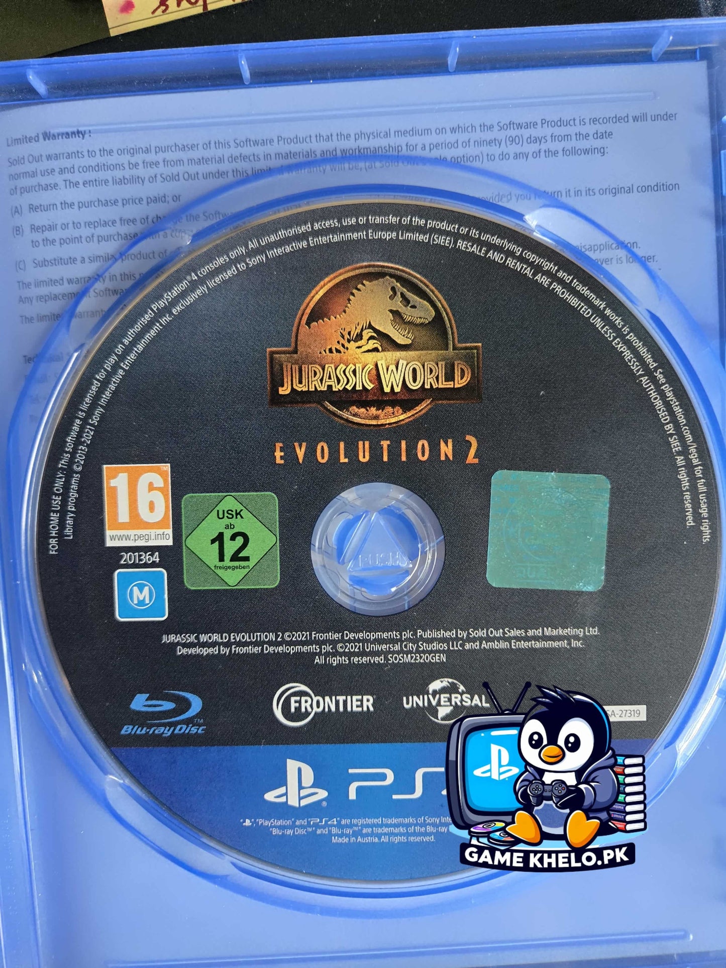 Used PS4 Jurassic World Evolution 2 disc condition - tested working with warranty