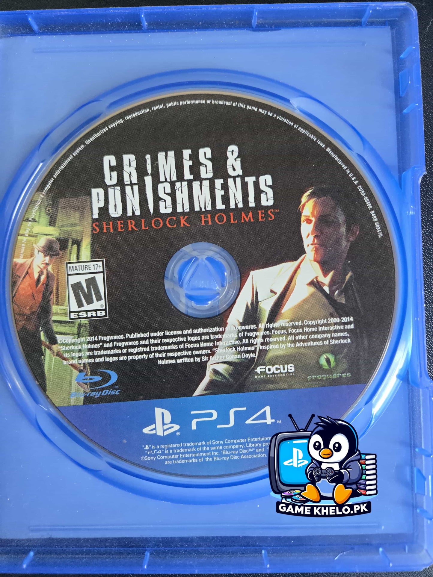 Used PlayStation 4 disc of Sherlock Holmes Crimes & Punishments in excellent condition - GameKhelo