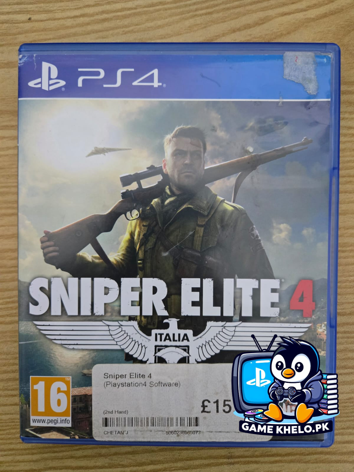 Used Sniper Elite 4 PlayStation 4 disc in excellent condition from GameKhelo