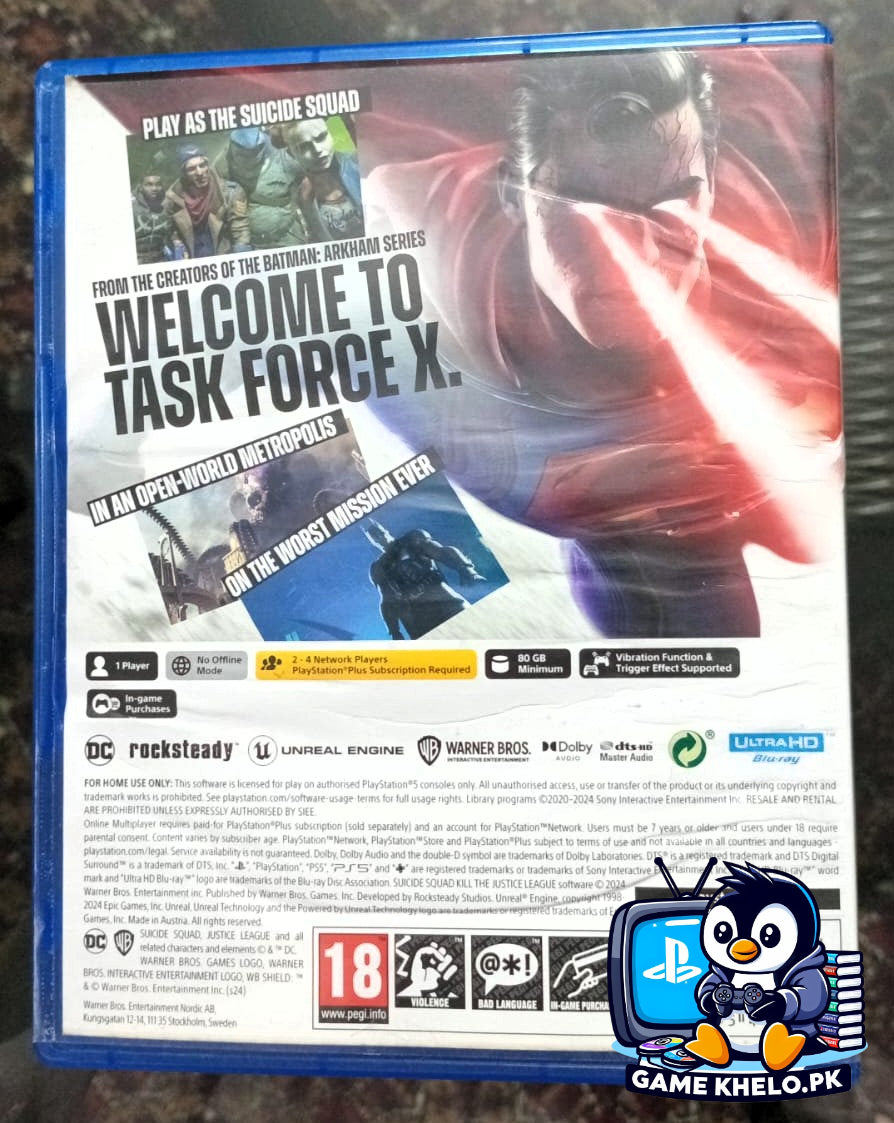 Used Suicide Squad Kill Justice League PS5 disc case PlayStation 5 game 3 day warranty GameKhelo Pakistan home delivery 3