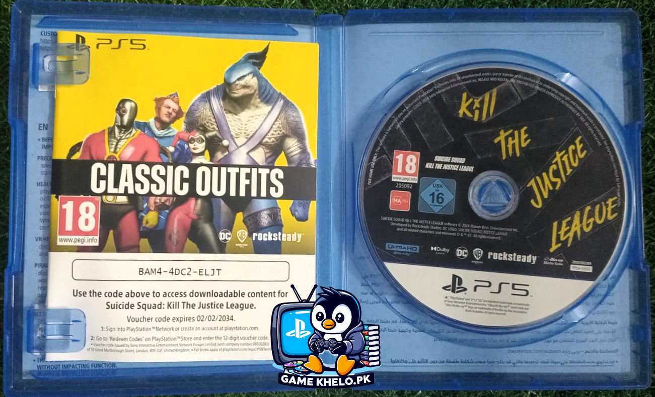 Used Suicide Squad Kill Justice League PS5 disc case PlayStation 5 game 3 day warranty GameKhelo Pakistan home delivery 4