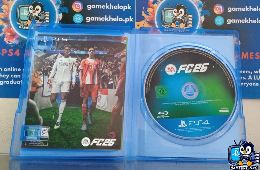 FC 26 PS4 game disc close-up showing disc condition – pre-owned copy from Gamekhelo