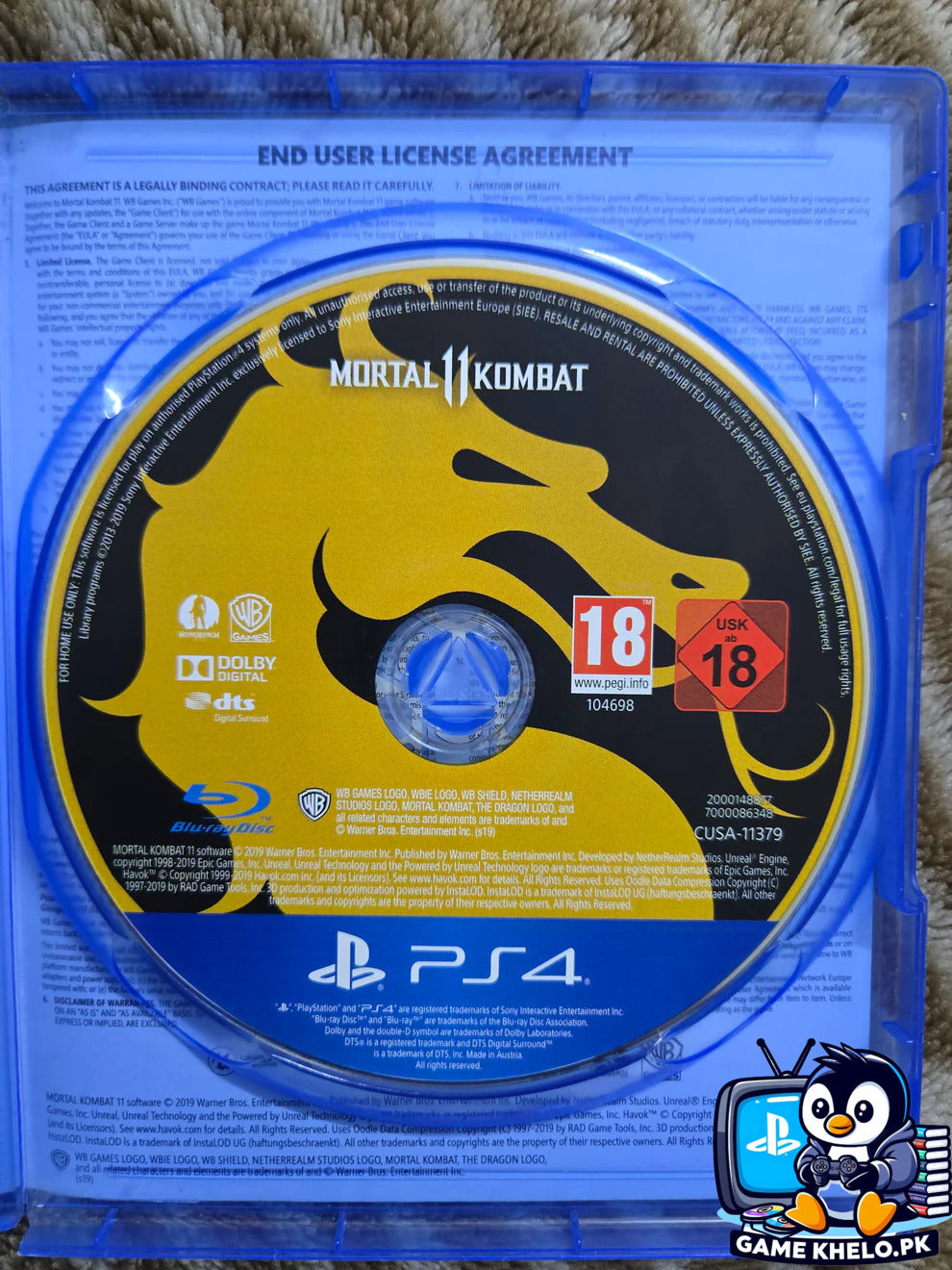 Mortal Kombat 11 PS4 Disc Closeup - Game Khelo Pakistan