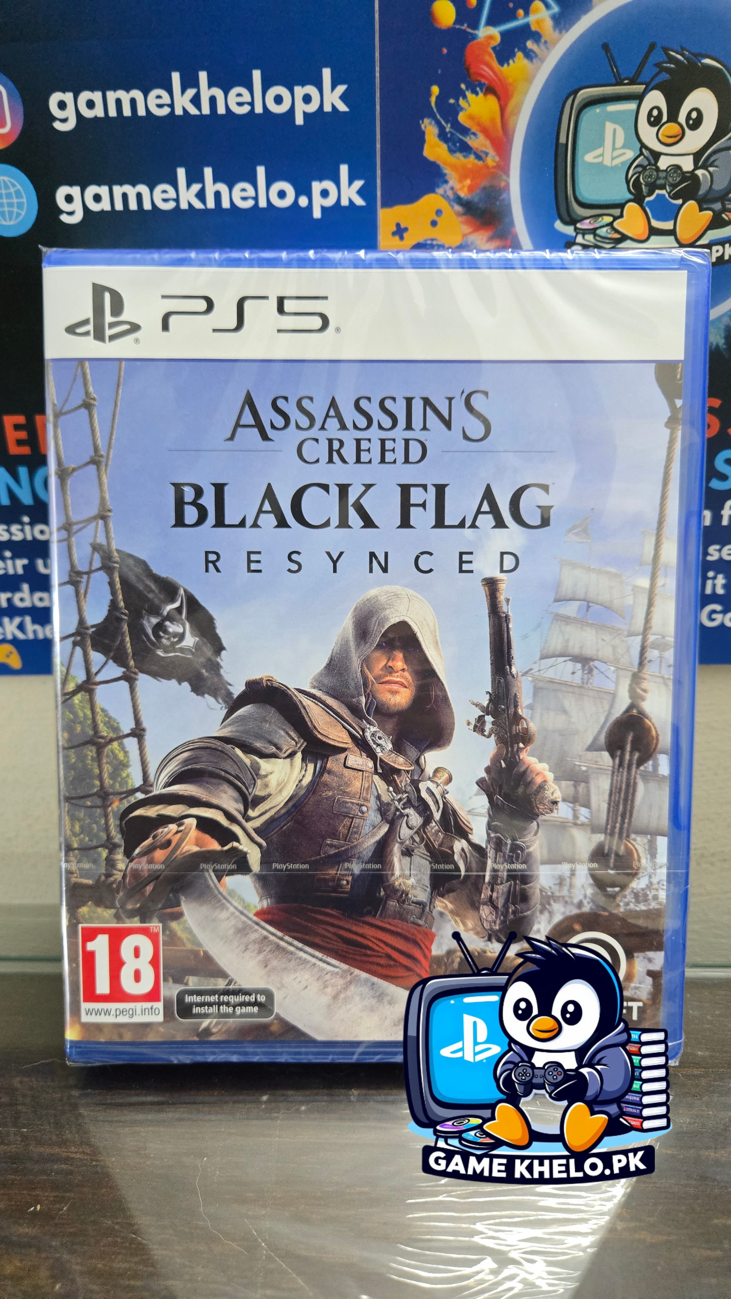 Assassin's Creed Black Flag Resynced PS5 sealed game case on GameKhelo Pakistan