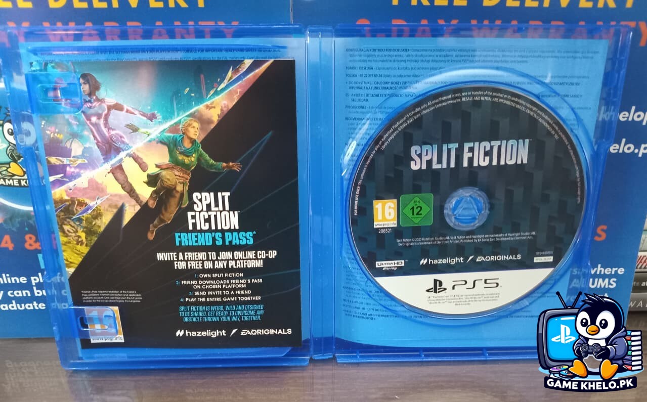 Split Fiction PS5 game disc close-up