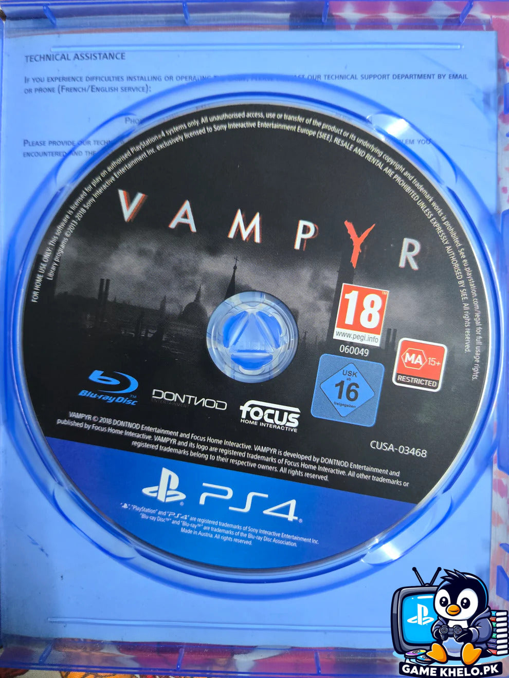 Vampyr PS4 Game Disc - Game Khelo