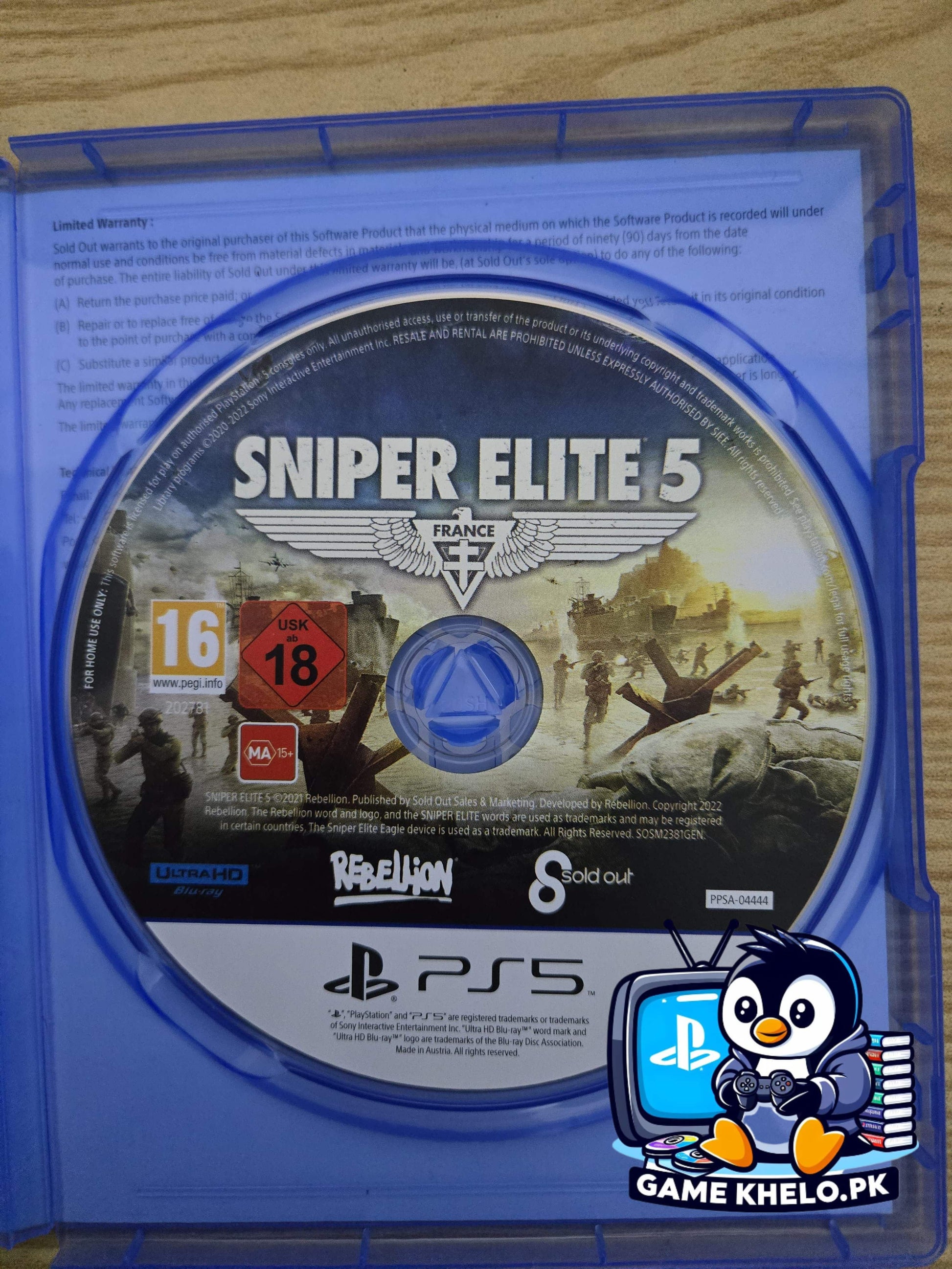 Complete used Sniper Elite 5 package for PlayStation 5 from GameKhelo Pakistan