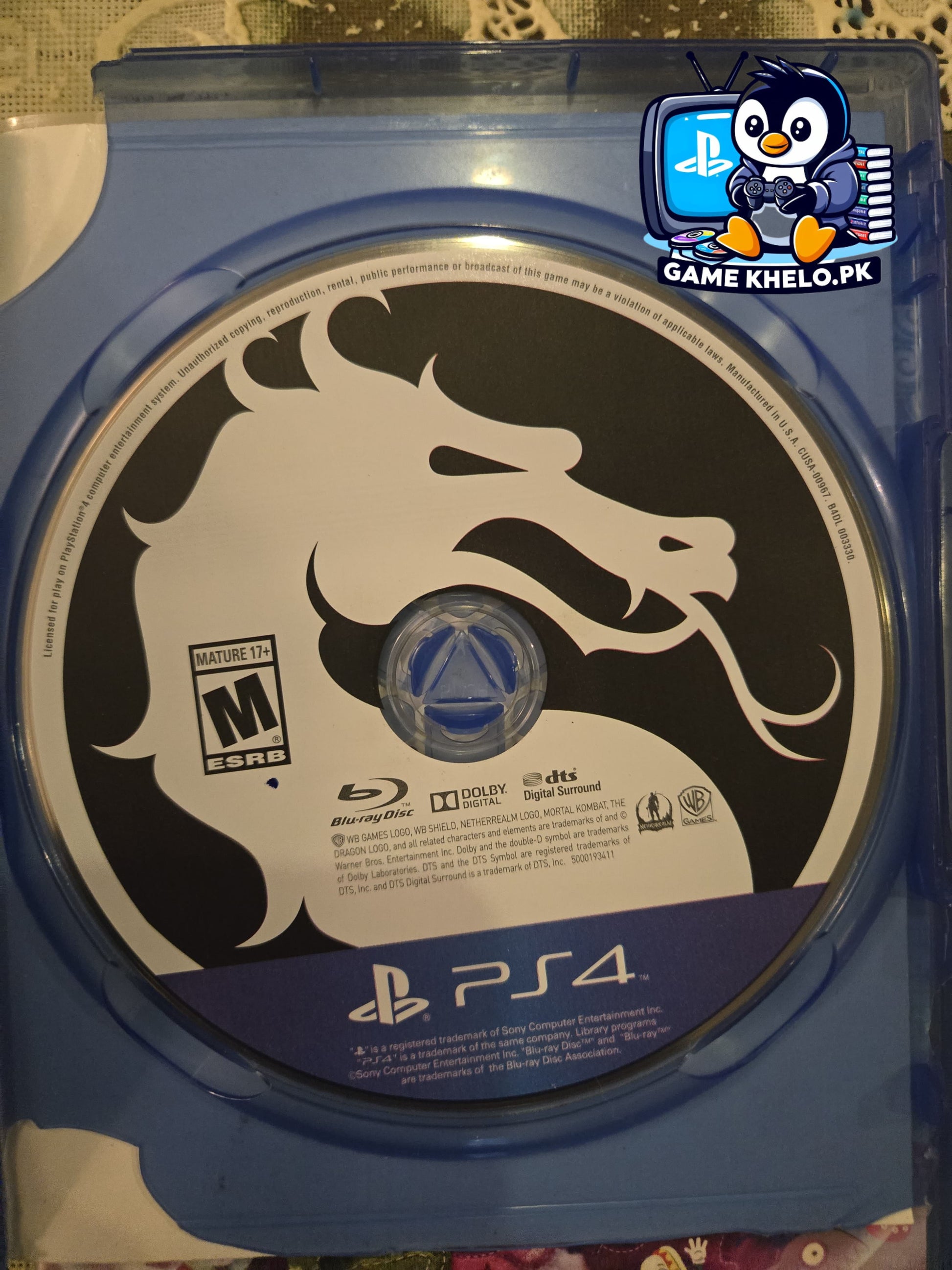 Pre-owned Mortal Kombat X PlayStation 4 disc in excellent condition from GameKhelo