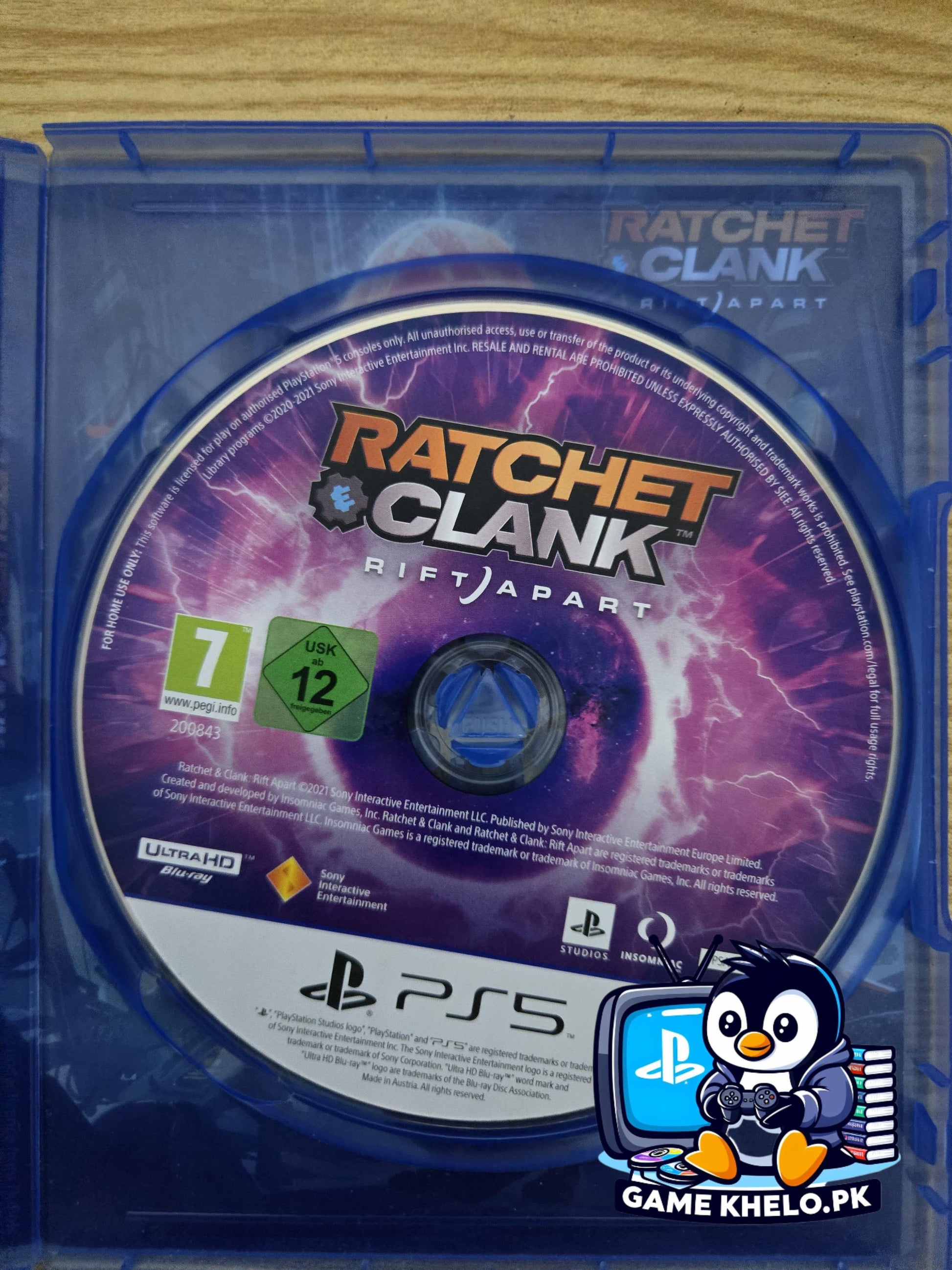 "Pre-owned Ratchet & Clank PS5 disc with 3-day warranty from GameKhelo"
