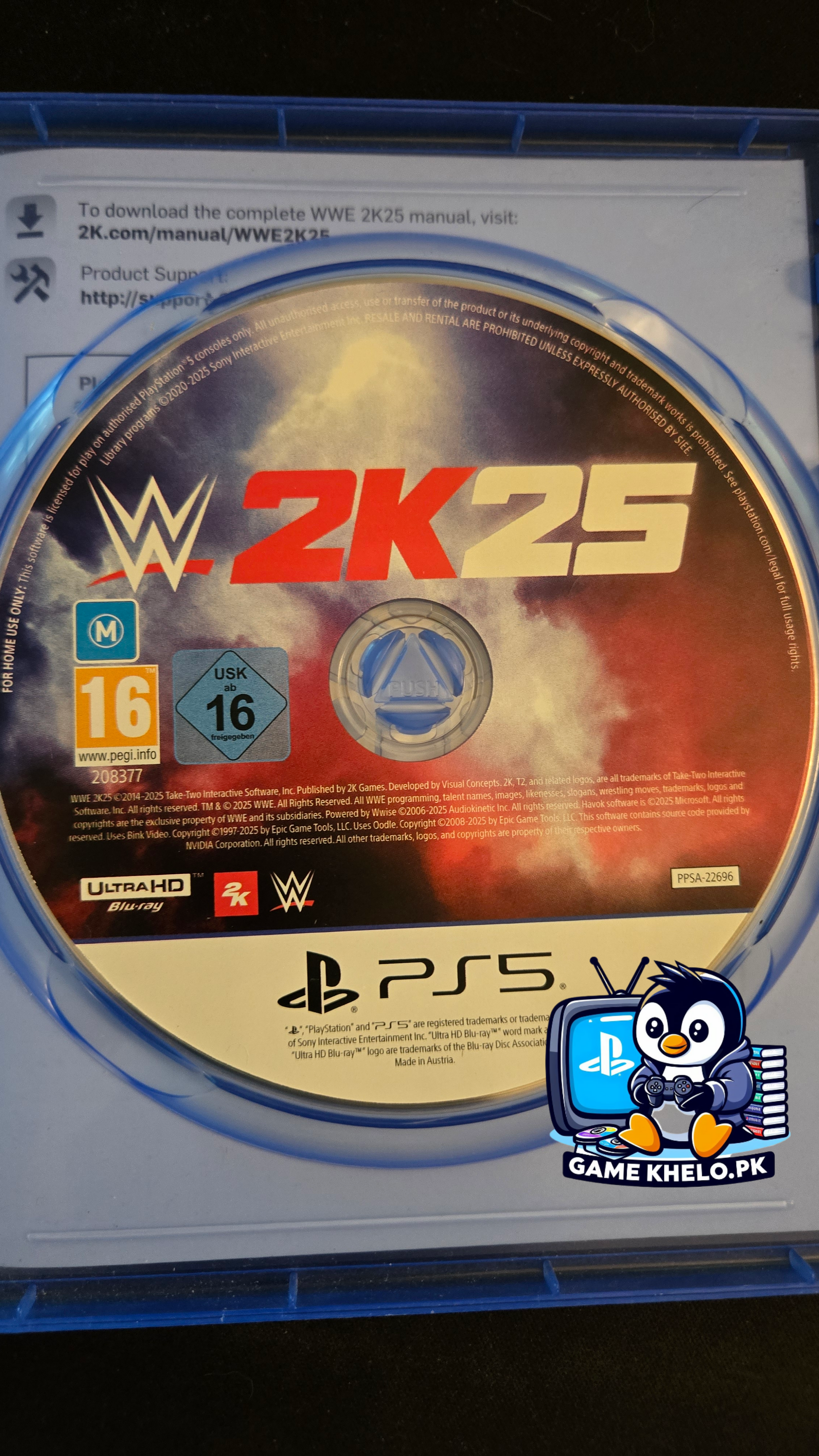 Pre-owned WWE 2K25 PS5 game case on GameKhelo Pakistan 2
