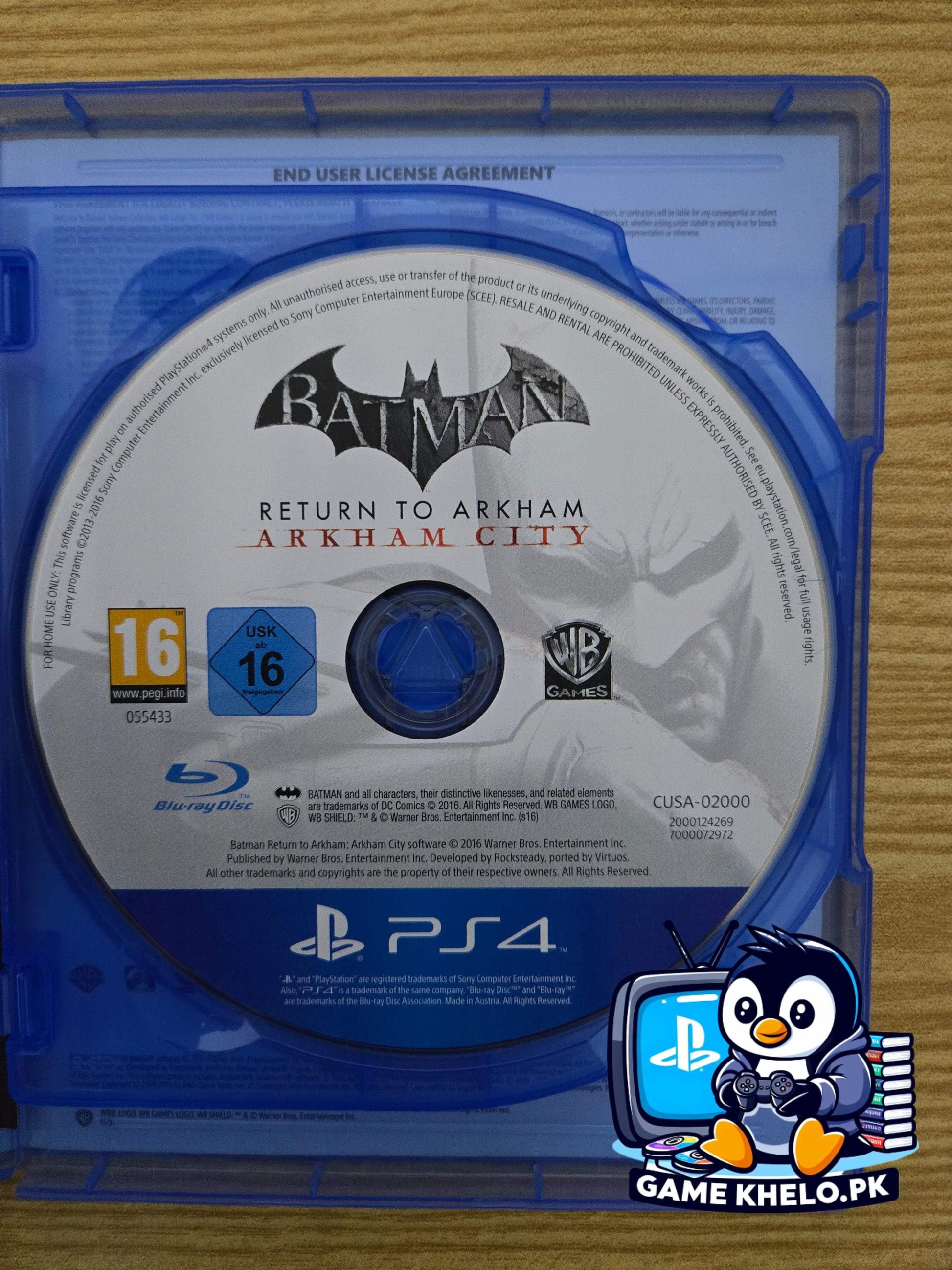 Used Batman Arkham Collection for PS4 featuring all three Arkham games by Rocksteady - available at GameKhelo Pakistan