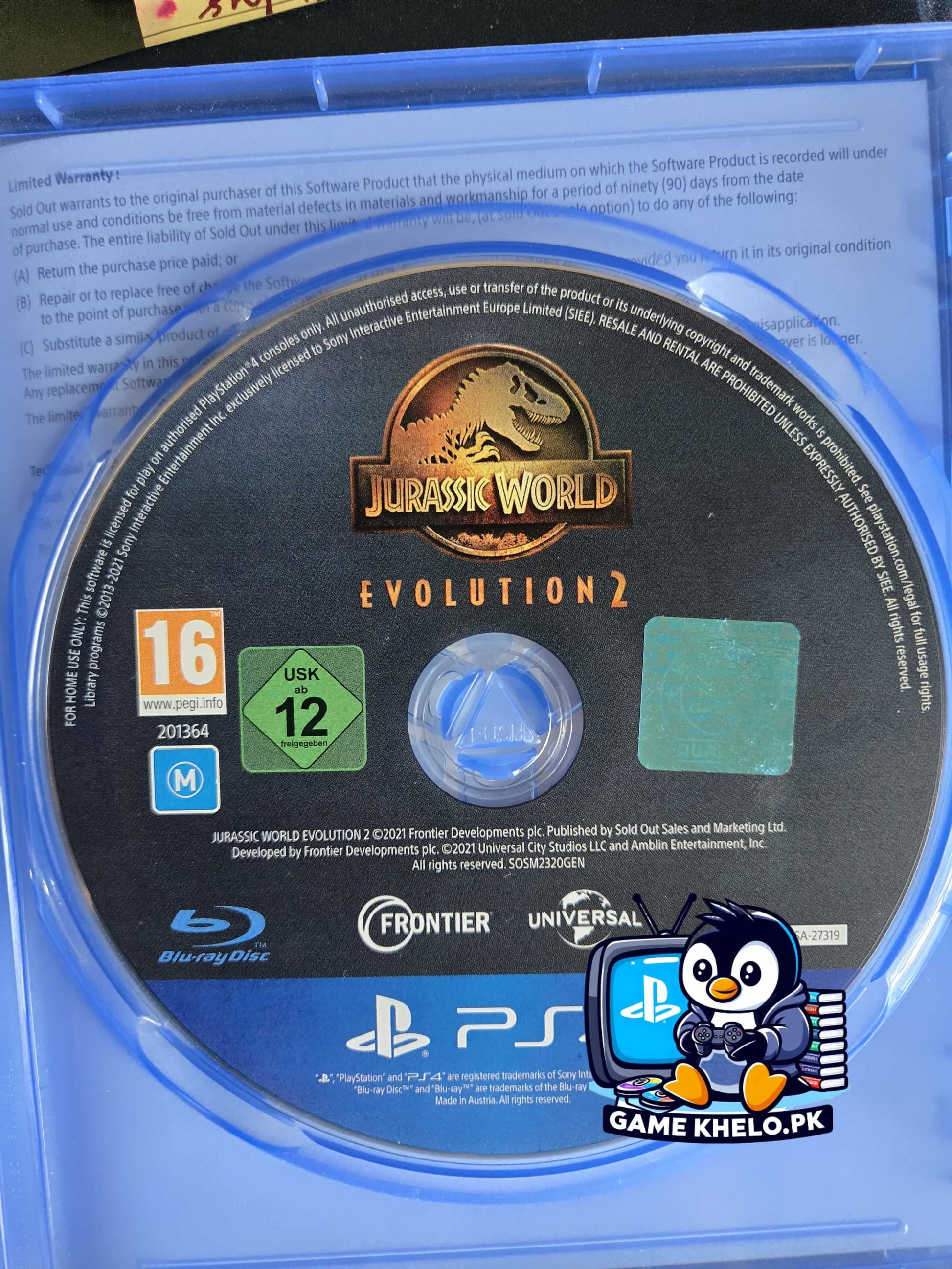 Used PS4 Jurassic World Evolution 2 disc condition - tested working with warranty