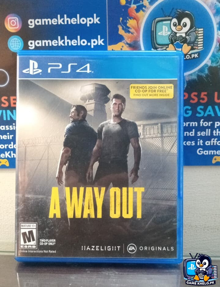 A Way Out PS4 front cover - used co-op game disc Pakistan