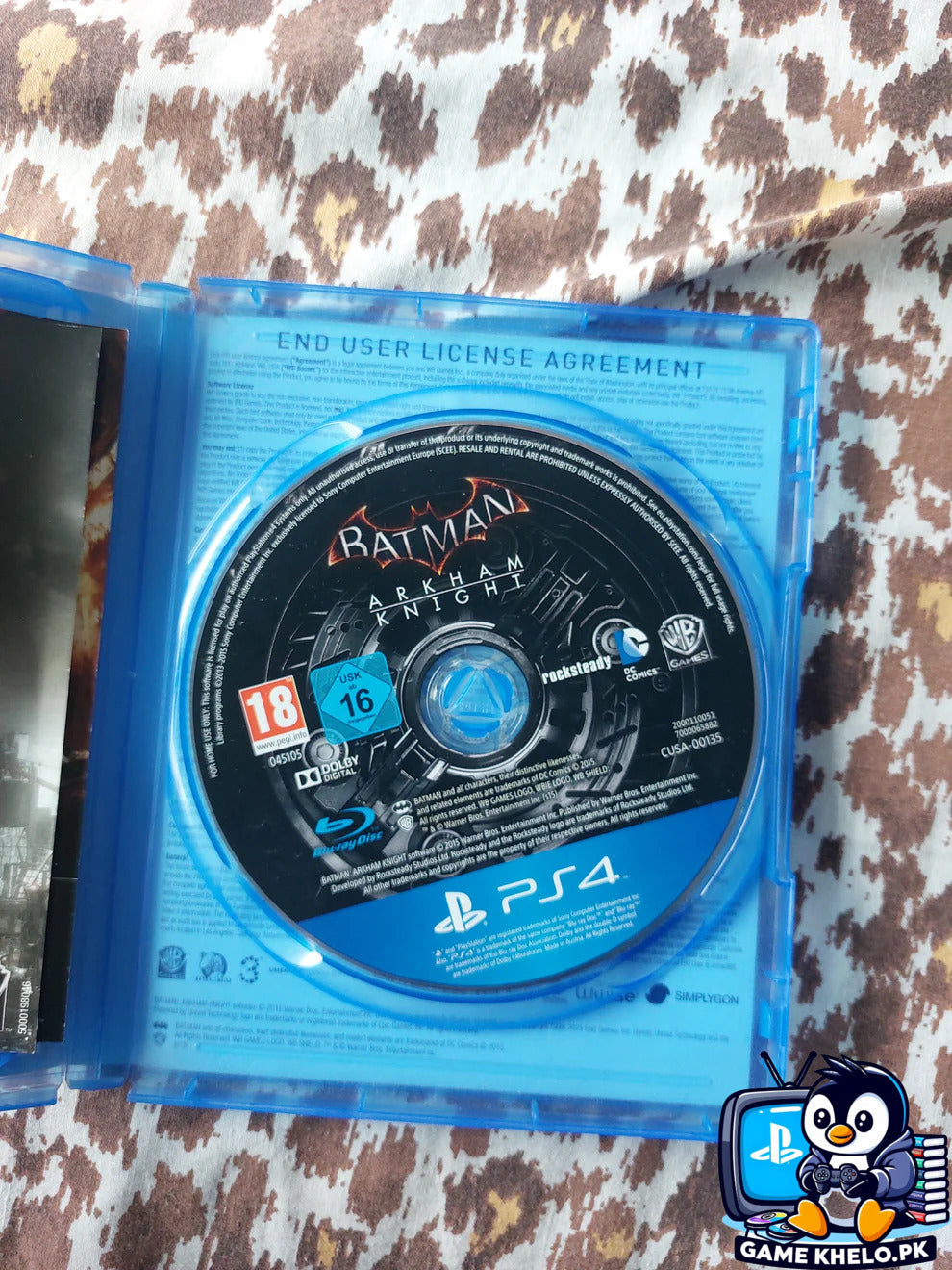 Batman Arkham Knight PS4 Disc Closeup- Game Khelo Pakistan