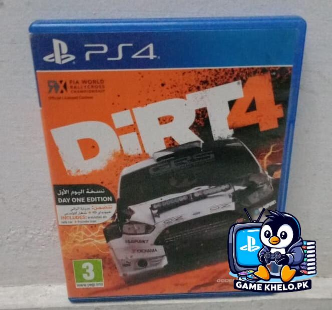 DiRT 4 PS4 game disc front cover – used – Gamekhelo Pakistan