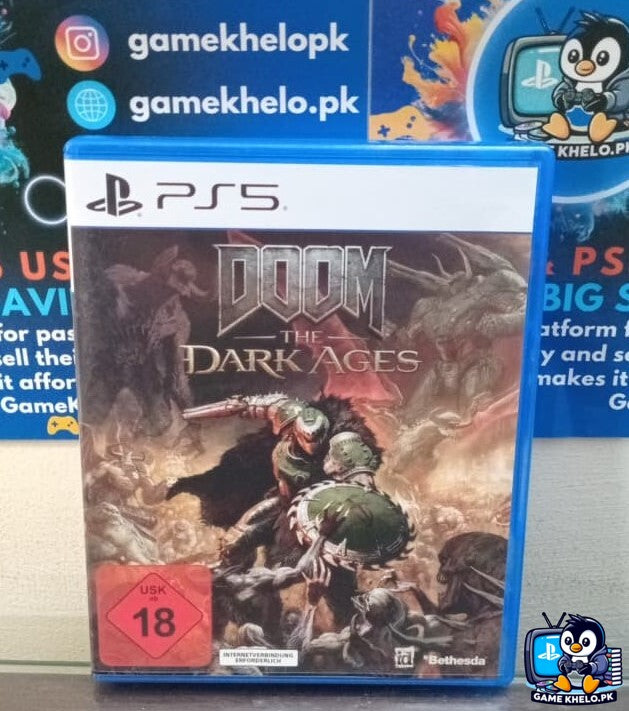 DOOM The Dark Ages PS5 front cover - used disc Pakistan