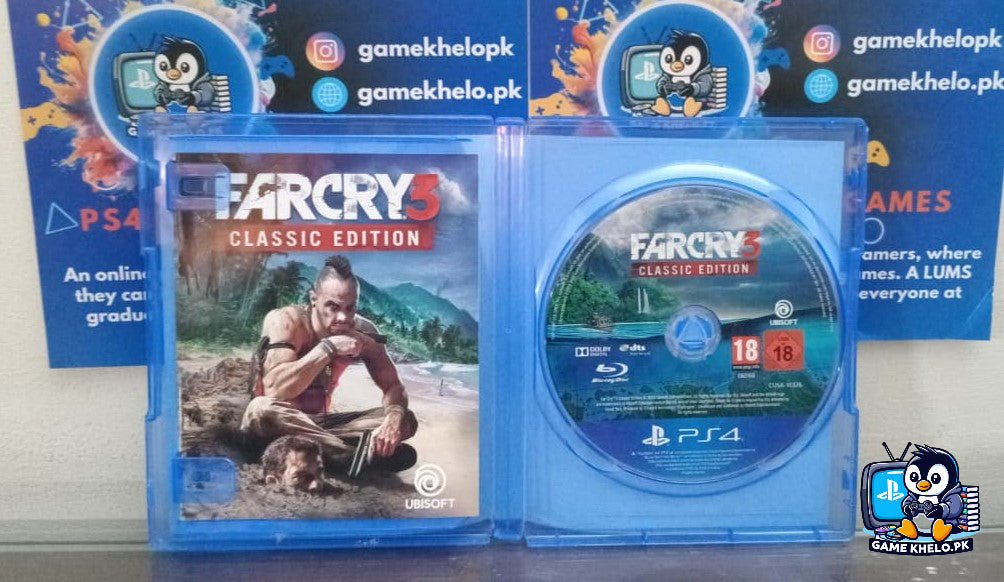 Far Cry 3 Classic Edition PS4 Disc Closeup - Game Khelo Islamabad Pakistan