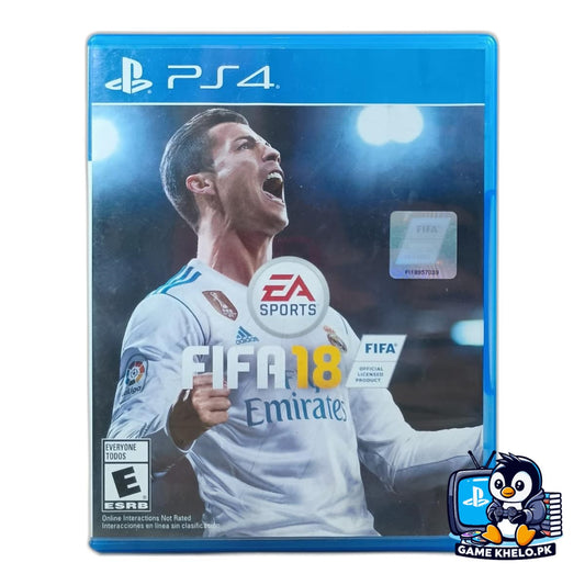 Pre-owned FIFA 18 PS4 game case on GameKhelo Pakistan