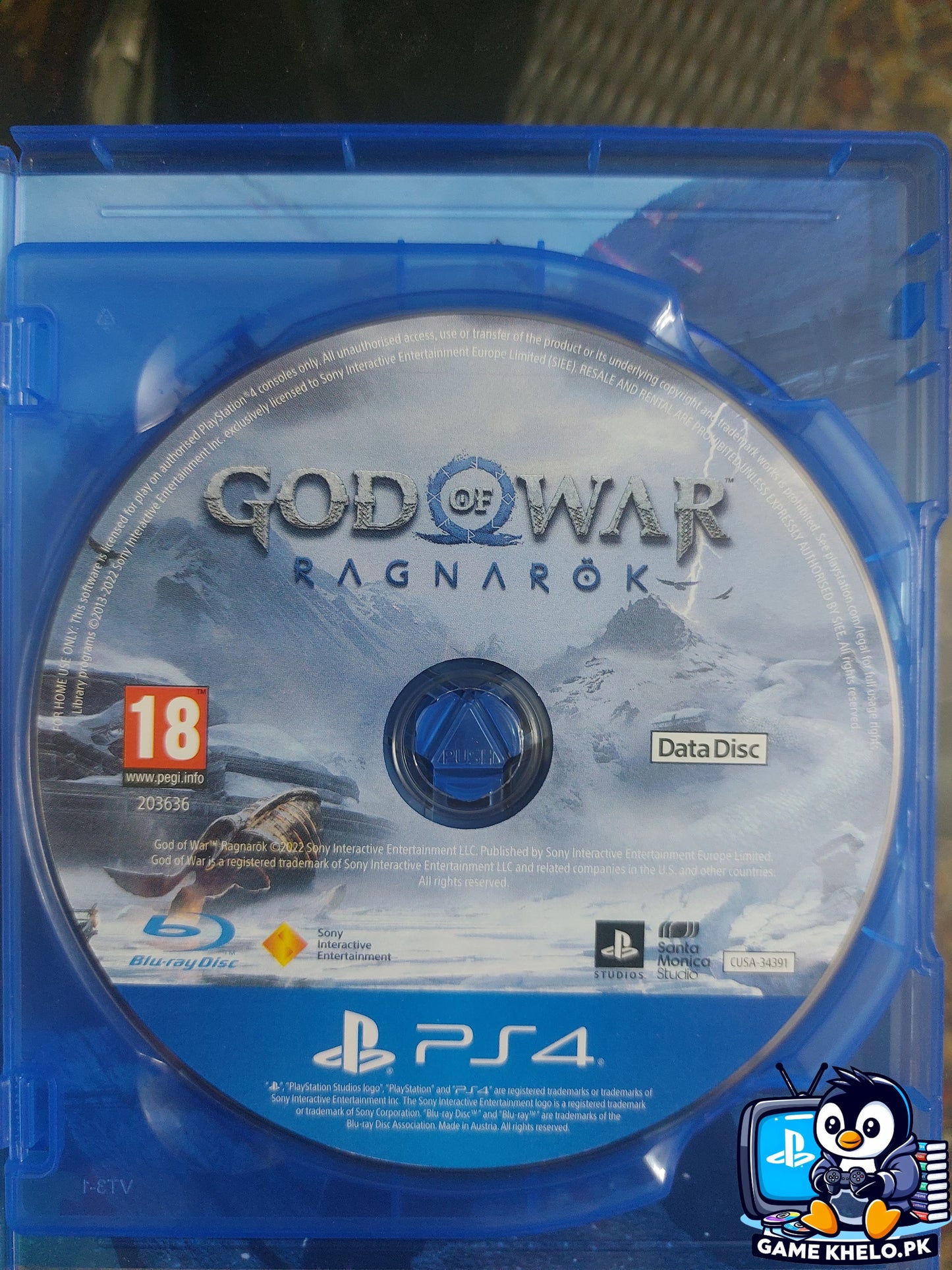 God Of War Ragnarok PS4 Data Disc Closeup - Game Khelo