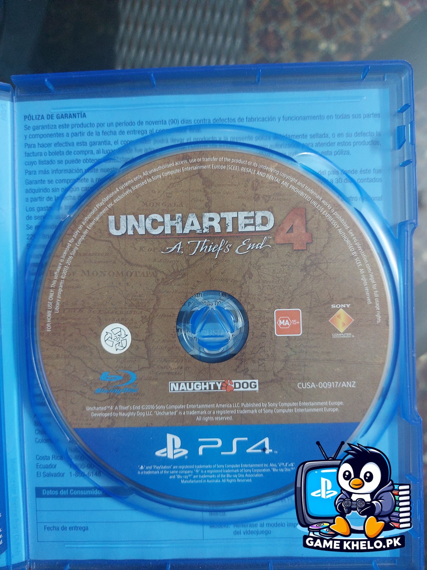 Uncharted 4 A Thief's End PS4 Disc Closeup - Game Khelo Islamabad Pakistan