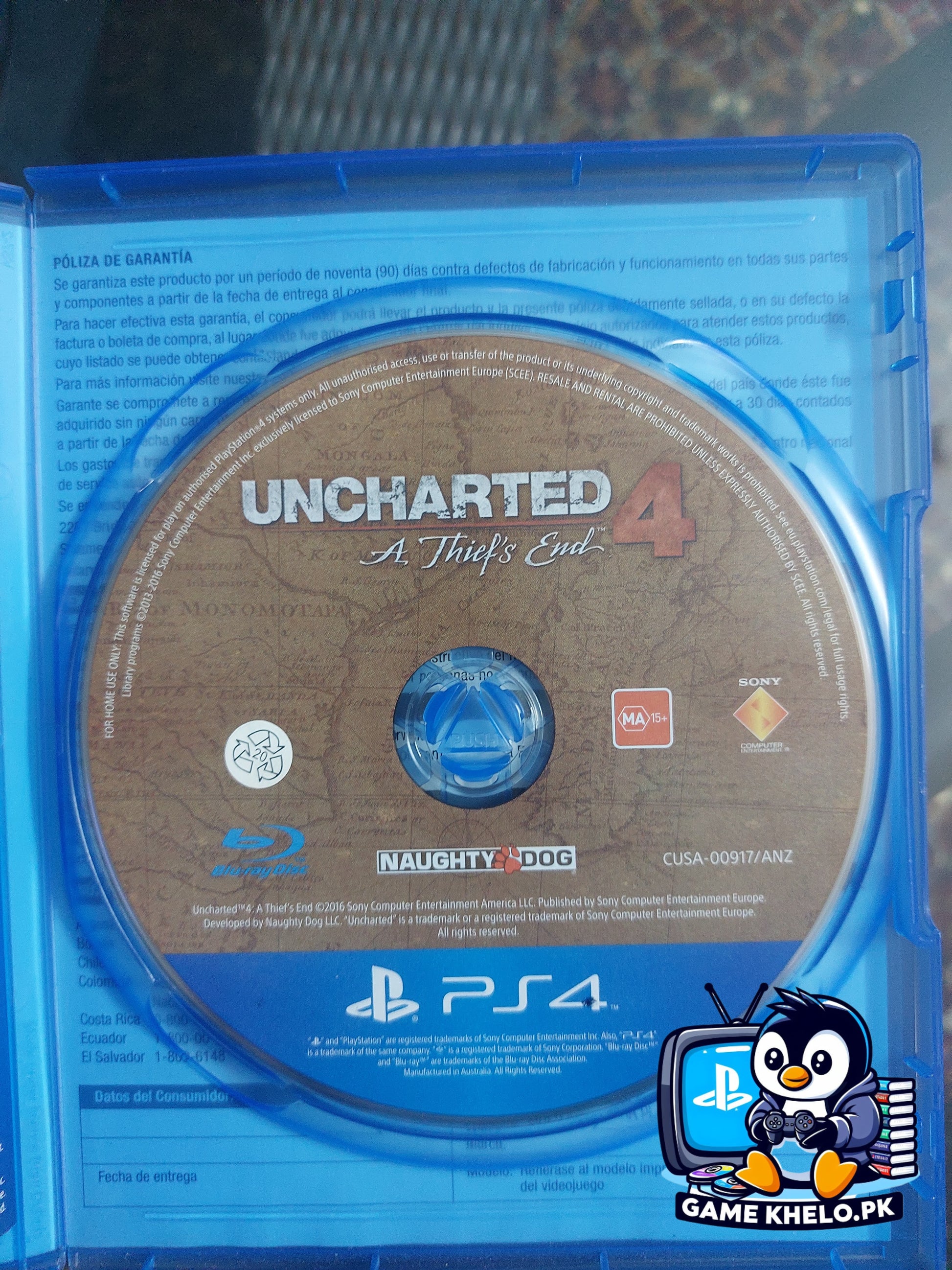 Uncharted 4 A Thief's End PS4 Disc Closeup - Game Khelo Islamabad Pakistan